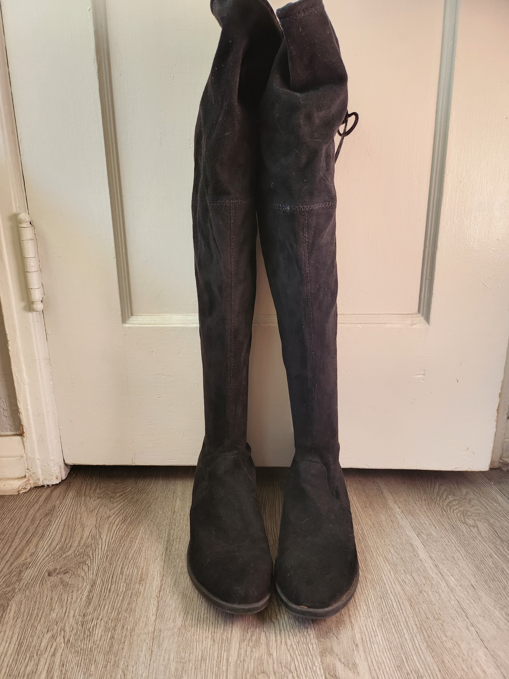 Source Unknown Black Over-the-Knee Suede Boots